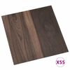 vidaXL Pranchas de Piso 55 pcs Marrom Escuro 5,11 m&sup2; PVC
