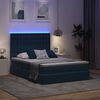 vidaXL Cama com arruma&ccedil;&atilde;o e LED Azul Escuro 140 x 190 cm Veludo
