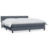 vidaXL Cama com molas/colch&atilde;o 200x220 cm veludo cinzento-escuro