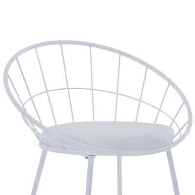 vidaXL Cadeiras jantar c/ assentos em couro artificial 2 pcs aço branco