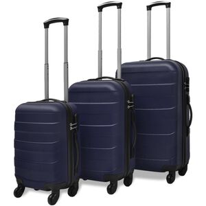 vidaXL Conjunto de tr&oacute;leis em estojo r&iacute;gido 3 pcs 45,5/55/66 cm azul
