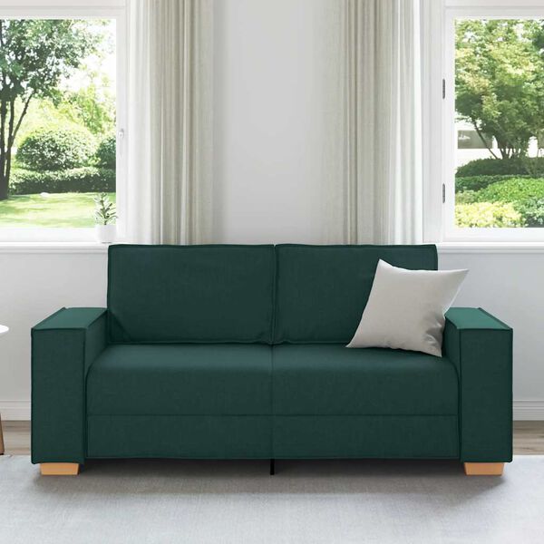 vidaXL Sof&aacute; de 2 lugares verde escuro 180x78x84 cm tecido