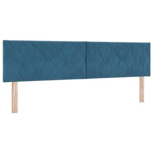 vidaXL Cabeceira LED Azul Escuro 180 cm Couro Sint&eacute;tico