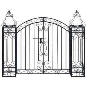 vidaXL Port&atilde;o de jardim ornamental 122x20,5x100 cm ferro forjado