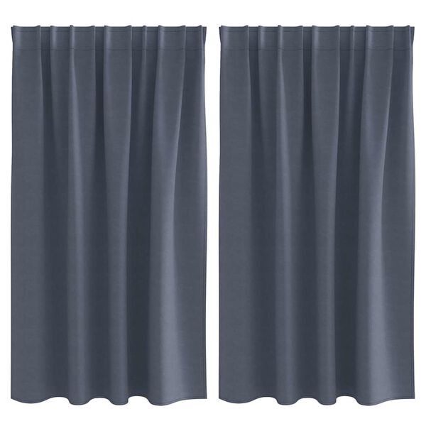 vidaXL Cortinas Blackout com Argolas 2 pcs Antracite 140 x 140 cm