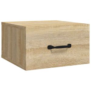 vidaXL Mesa de cabeceira montagem na parede 35x35x20 cm cor sonoma