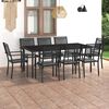 vidaXL 9 pcs conjunto de jantar para exterior a&ccedil;o