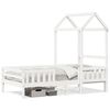 vidaXL Estrutura de cama com telhado 75x190 cm pinho maci&ccedil;o branco
