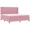 vidaXL Cama Box com colch&atilde;o com led Rosa 200 x 200 cm Veludo