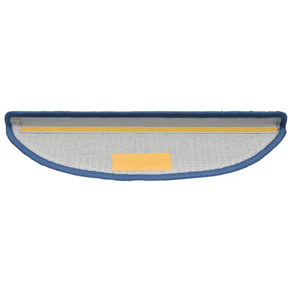 vidaXL Tapetes de escada 20 pe&ccedil;as 56x17x3 cm azul semicircular
