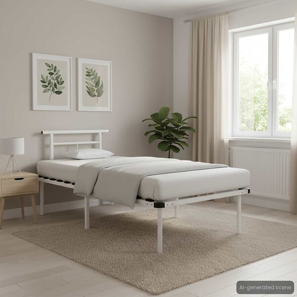 vidaXL Estrutura de cama metal 90x200 cm branco