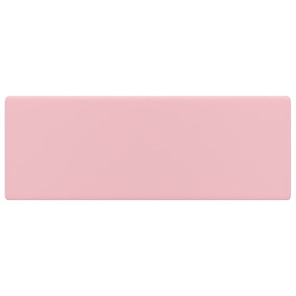 vidaXL Lavatório luxuoso quadrado 41x41 cm cerâmica rosa mate
