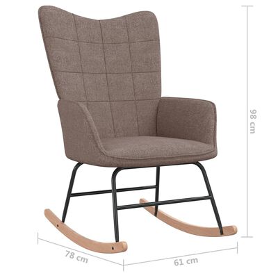 vidaXL Cadeira de baloiço com banco tecido cinzento-acastanhado
