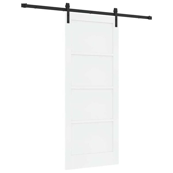 vidaXL Porta Deslizante Branco e Preto 83 x 202 cm