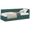 vidaXL Estrutura de Cama de Canto com Colch&atilde;o 2 unid. Verde-Escuro