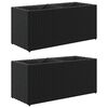 vidaXL Floreira com 2 vasos 2 pcs 72x30x32 cm vime PE preto