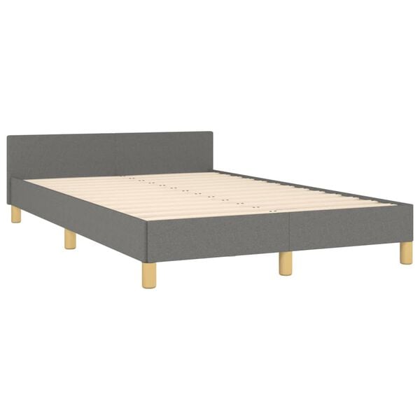 vidaXL Estrutura de cama sem colchão cinza escuro 120x190 cm tecido