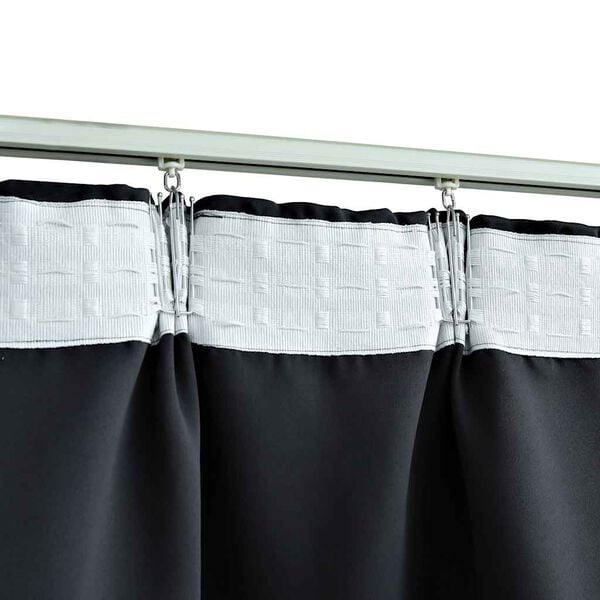 vidaXL Cortinas blackout com ganchos 2 pcs 140x225 cm preto