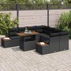 vidaXL Conjunto de Sof&aacute; de Jardim 9 pcs Preto Rattan Sint&eacute;tico