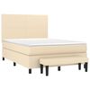 vidaXL Cama com molas/colch&atilde;o 140x190 cm tecido cor creme
