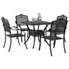 vidaXL Conjunto de Mesa de Jardim 5 pcs Preto Alum&iacute;nio Fundido