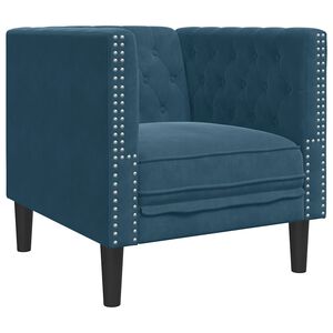 vidaXL Sof&aacute; chesterfield veludo azul
