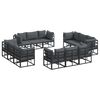 vidaXL Conjunto de Sof&aacute; de Jardim 12 unid. Preto Metal
