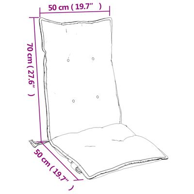 vidaXL Almofadões p/ cadeira encosto alto 2pcs tecido oxford antracite