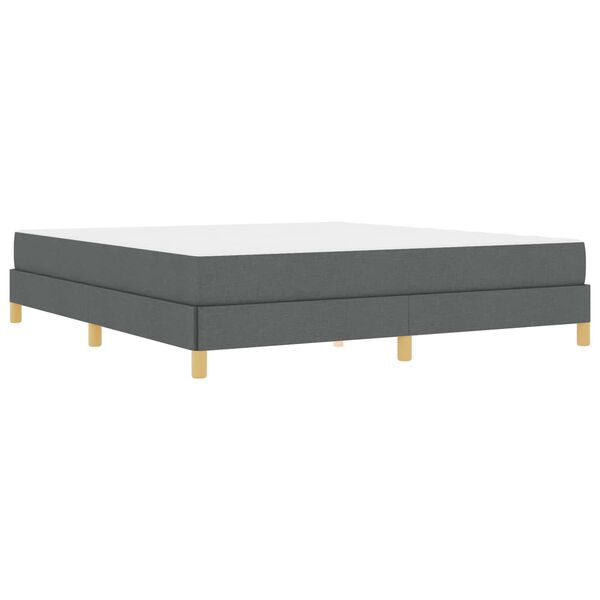 vidaXL Cama Box com colch&atilde;o Cinza Escuro 180 x 200 cm tecido