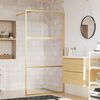 vidaXL Divis&oacute;ria de chuveiro 115x195 cm vidro transparente ESG dourado