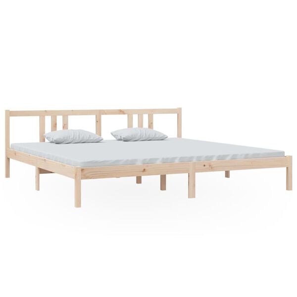vidaXL Estrutura de cama sem colch&atilde;o 200x200 cm madeira maci&ccedil;a