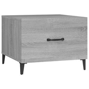 vidaXL Mesa de centro c/ pernas de metal 50x50x40 cm sonoma cinzento