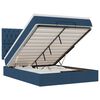 vidaXL Estrutura de cama otomana com colch&atilde;o 140x190cm tecido azul