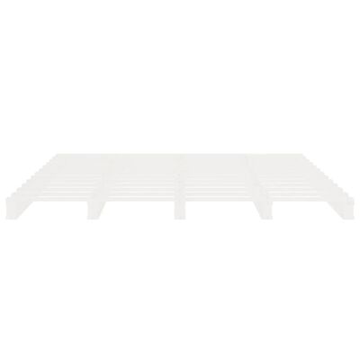 vidaXL Estrutura de cama de casal 135x190 cm pinho maciço branco