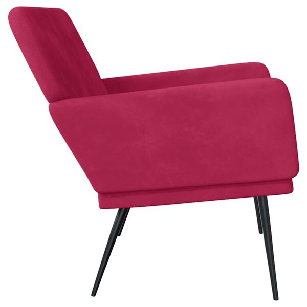 vidaXL Banco 108x79x79 cm veludo vermelho tinto