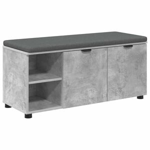 vidaXL Banco de Hall com almofada Cinzento Concreto 100 x 38 x 46 cm