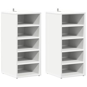 vidaXL Sapateiras 2 pcs 31,5x35x70 cm derivados de madeira branco