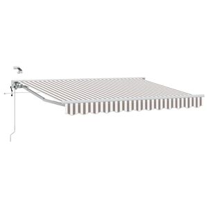 vidaXL Toldo Retr&aacute;til El&eacute;trico Cinza Claro e Branco 3 x 2,5 m