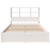 vidaXL Cama com estante sem colchão 140x190 cm pinho maciço branco