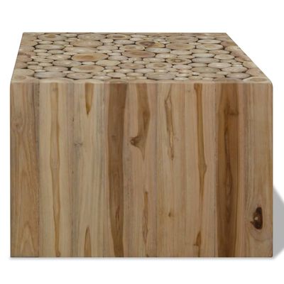 vidaXL Mesa de centro em madeira de teca genuína 50x50x35 cm