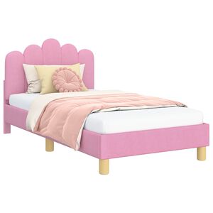 vidaXL Estrutura de Cama para Criança com Cabeceira Rosa 80 x 160 cm