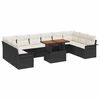 vidaXL Conjunto de Sofá de Jardim 11 pcs Preto Rattan Sintético