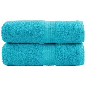 vidaXL Toalhas de rosto premium SOLUND 2 pe&ccedil;as turquesa 30x30 cm 600 g/m&sup2;