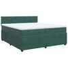 vidaXL Cama com molas/colch&atilde;o 200x200 cm veludo verde-escuro
