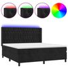 vidaXL Cama box spring c/ colch&atilde;o/LED 180x200 cm veludo preto