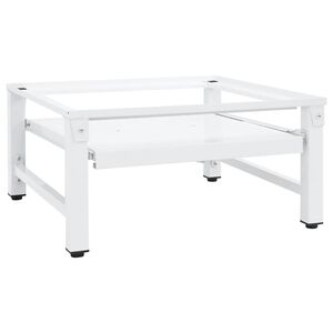 vidaXL Suporte m&aacute;quina lavar c/ prateleira extra&iacute;vel branco