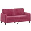 vidaXL Sof&aacute; 2 lug. + almofadas decorativas 140cm veludo vermelho tinto