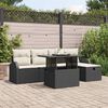 vidaXL Conjunto de Sof&aacute; de Jardim 6 pcs Preto Rattan Sint&eacute;tico