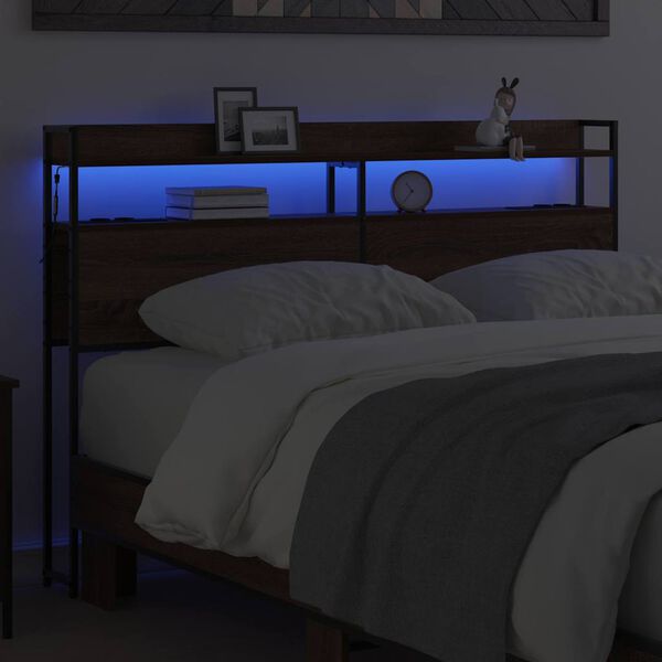 vidaXL Cabeceira de armazenamento Carvalho castanho 160 cm