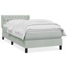 vidaXL Cama box spring com colch&atilde;o 100x210 cm veludo cinzento claro